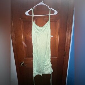 Elegant Mint Green Ruched Dress